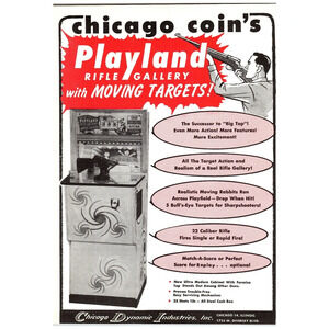 Vintage 1960s Chicago Coin Playland Rifle Gallery Arcade Flyer